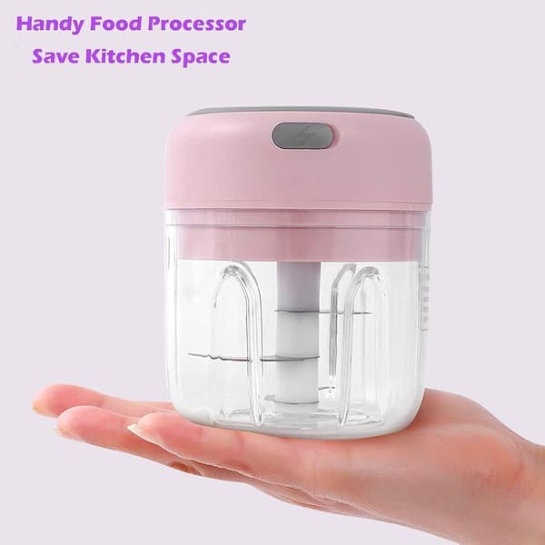 Cordless Electric Garlic Press Mini Rechargeable Garlic Chopper Household Garlic Mixer Kitchen Garlic Machine
