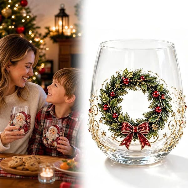 Set med 6 julglas (glas/äggkoppar)