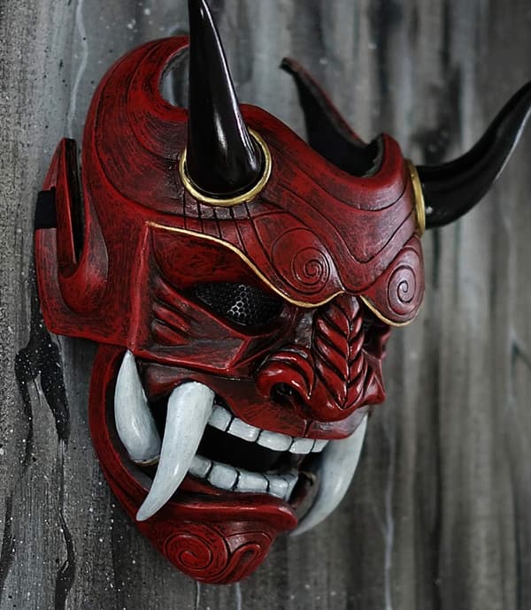Samurai Oni Airsoft Mask BB Gun Halloween Kostym Ninja Onda Demon Cosplay DA01