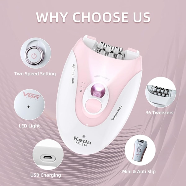 2026 Seneste Model Epilatorer Hårfjerning til Kvinder, Glat Glide Epilator til
