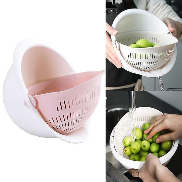 Drain Basket Double Layer Washing Sieve Size Sorting Basket