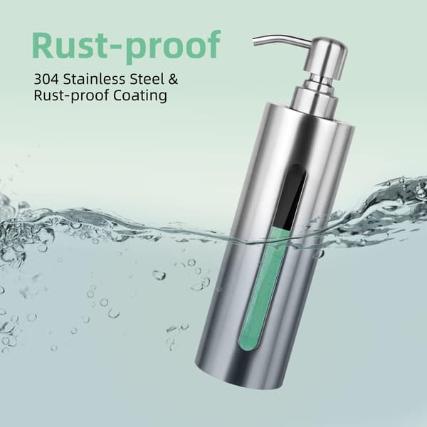 Såpedispenser i rustfritt stål, 7 oz slank rustfri flytende såpedispenser for kjøkken og bad - påfyllbar børstet nikkeldispenser