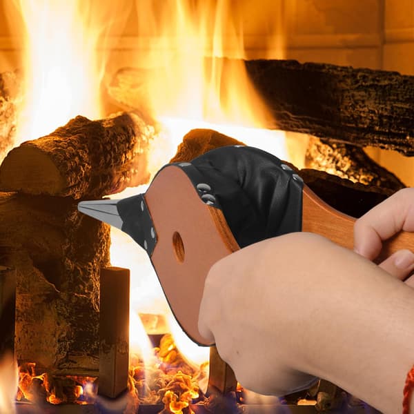 Traditionell handhållen eldstadsbälg | 38x14 cm Manuell eldstarter för vedspis, eldstad, grill & camping