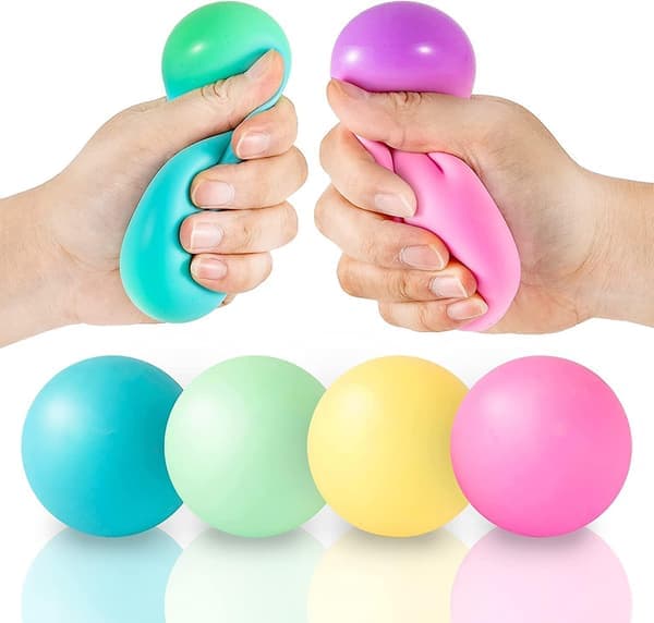 2024 Farveskiftende Stressaflastende Bolde 4-pak - Bløde Regnbue Stressaflastende Bolde til at Lette Angst og Stress, Klemmebolde