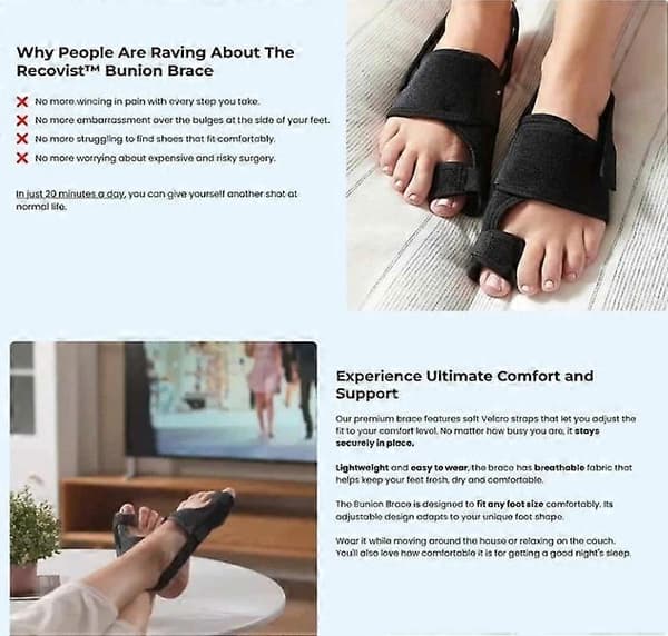 Hallux Valgus-stöd för kvinnor och män, stortåriktare