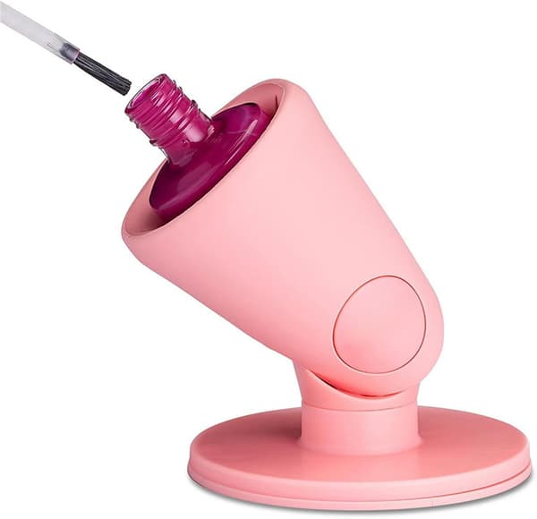 Kaatumaton kynsilakan pidike, kynsilakkapullon pidike, silikoninen kynsilakkapullon pidike. (Pinkki)