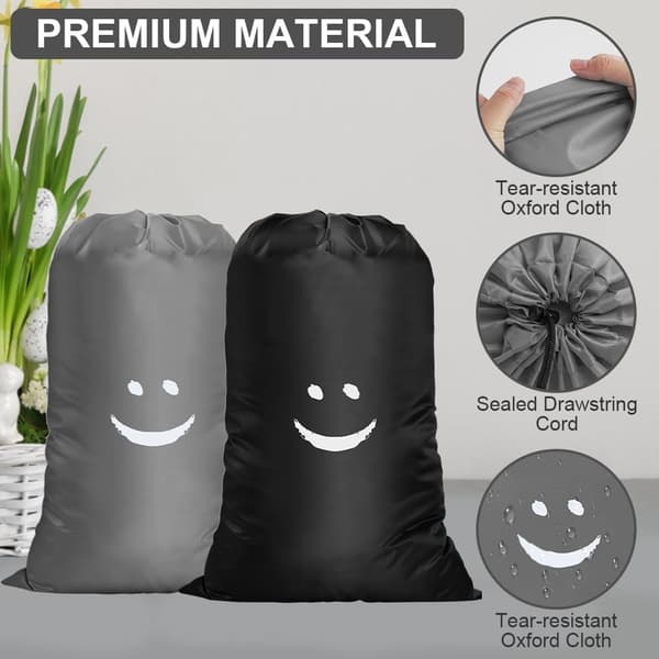 2-pack extra stora tvättpåsar 61x91cm, vikbar förvaringssäck med dragsko, rivtålig – för resor, badrum, sovrum, studentrum