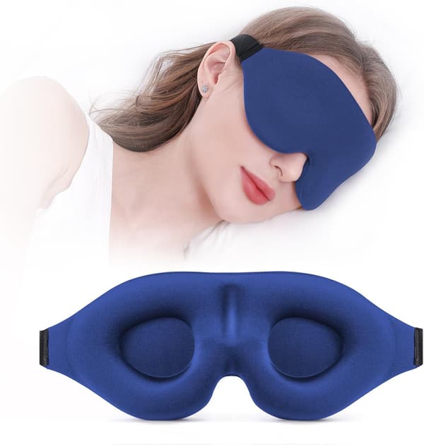 Lysblokkerende, trykkfri sovemaske designet for sidesovere.