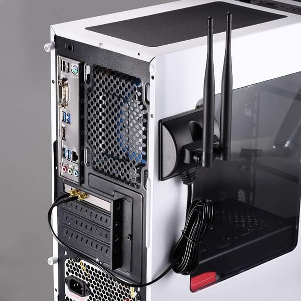 2.4GHz 5GHz Dual Band Wifi Antenne, RP-SMA Han Antenne med Magnetisk Base til PC