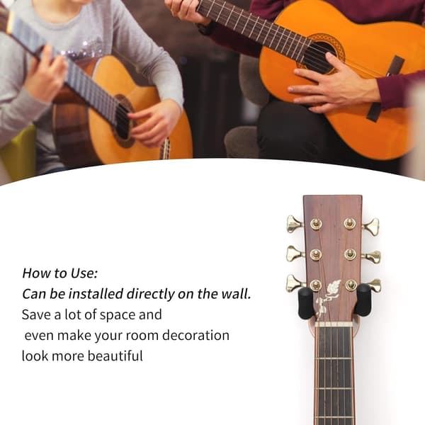 Gitarrväggkrokar, metallgitarrkrokar, displayställ lämpliga för ukulele- och fiolstudior/rum (champagne guld).