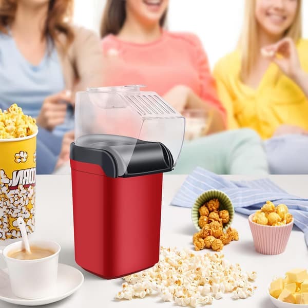 Hot Air Popcorn Machine, Electric Popcorn Maker, Healthy and Fast Snack, No Oil Needed, Comes with a Measuring Cup.