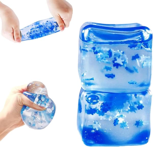 2-pack isbitar stressleksaker – utsökta snöflingeisbitar stressbollar: flexibla, bärbara klämleksaker lämpliga för barn och vuxna