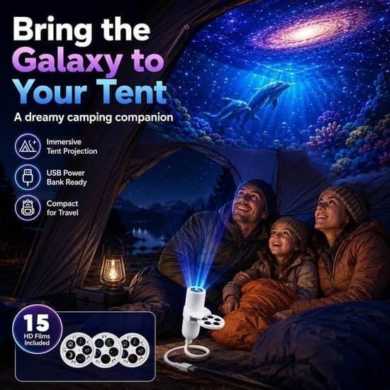 5D Holographic Night Light Projector – Holographic Projection Night Light – Starry Sky Projector – Plug-and-Play – 360° Adjustable – USB Powered