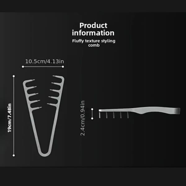 Voluminøs bredtandet hårkam Mænds fluffy tekstur, ABS-plast med tekstureret greb