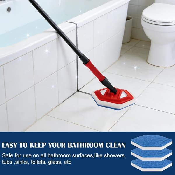 Passer til Vileda Bathroom Magic Brush Mop Erstatningshode BATH MAGIC Svamp Skurepute - 6 stk
