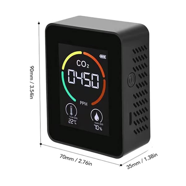 CO2-detektor TVOC-sensor, realtidsovervågning, nem aflæsning, bred anvendelse, ideel gave