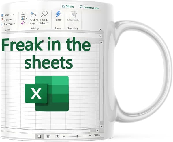Krus, regneark Excel-krus, egnet for CPA, CFO, vennegaver, egnet for bursdag, julegave