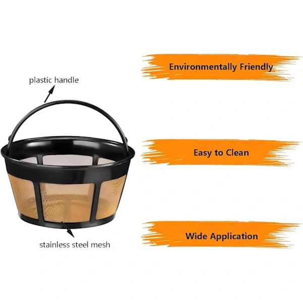 2-pak genanvendeligt kaffefilter til 8-12 kopper til Hamilton Beach kaffemaskiner - BPA-fri permanent erstatningsfilter passer til de fleste