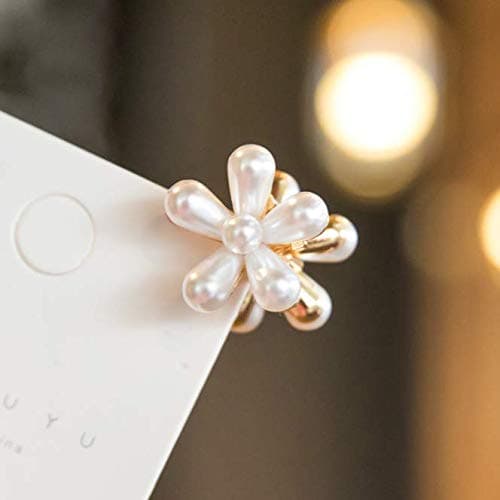 5 STK Perleblomst Hårklemmer, Elegante Mini Blomster Kloklemmer til Kvinder og Piger Hårstyling Tilbehør