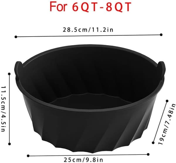 Silikon Slow Cooker Liner för 6 Quart Diskmaskinssäker, Enkel Rengöring och Pålitlig Prestanda (svart)