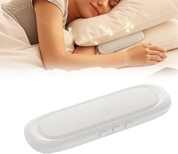Benledning under-pute søvnhøyttaler, ultratynn Bluetooth 5.3 mini putehøyttaler, automatisk avslåing, diskret design for sidesovere