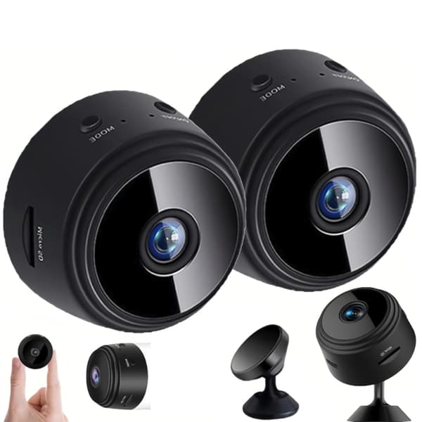 Mini Trådlös Kamera, HD Trådlös Säkerhetskamera med WiFi, Lång Batteritid, Dold Mikrofon Actionkamera (Snap-On)