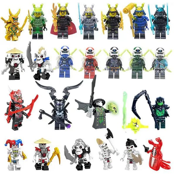 24-dele Ninja Guld Lloyd Moro Byggeklods Minifigur Legesæt