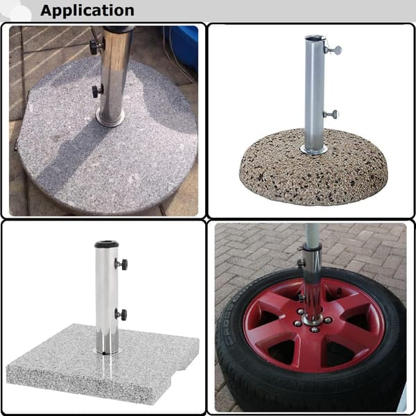 Universell granitparaplyramrör utomhusfäste, kraftigt marmorflaggstångsfäste, bords paraplyrörsfäste, DIY metallrör paraplyram