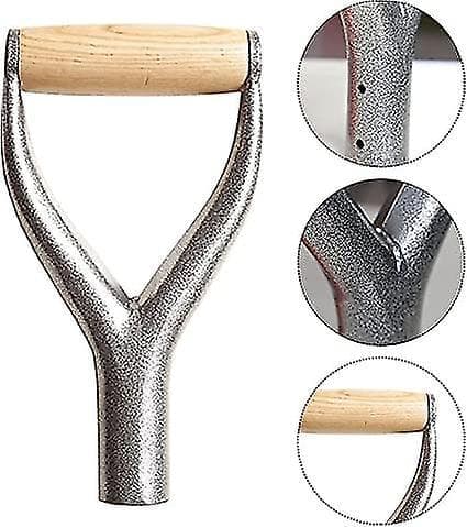 Jernspadehåndtak med indre diameter, D/Y-grep, god håndbeskyttelse, hage, solid jern, tilbehør, hageredskap for snøskuffe, graving, rive