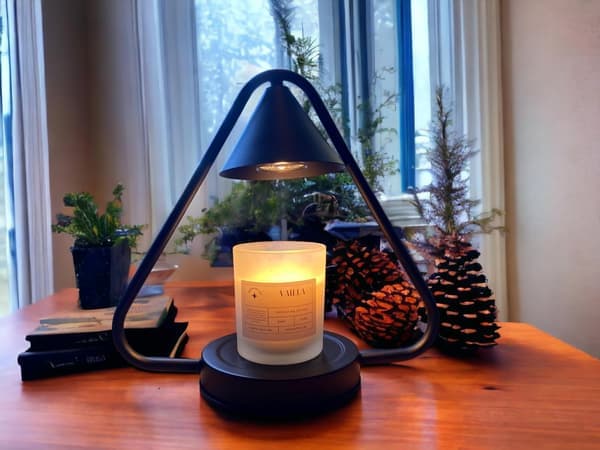 Candle Warmer Lamp with Timer & Dimmer - Electric Wax Melter with 2 Bulbs, Stylish & Safe for Large Jars