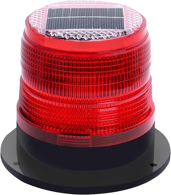 Solar Strobe Advarsel Sikkerhetsblinklys/Takstrobelys, med Sterk Magnetisk Base Vanntett for Bygg, Trafikk, Fabrikk, Kran