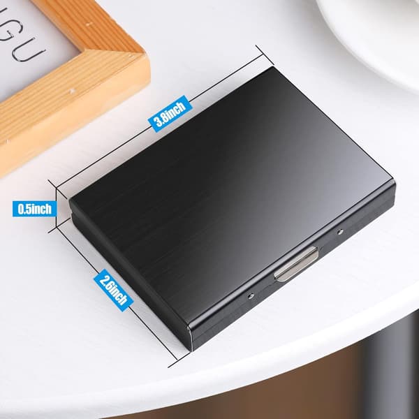 Kortholder med rum - Beskytter mod RFID - Rustfrit stål - Pung metal Sort black
