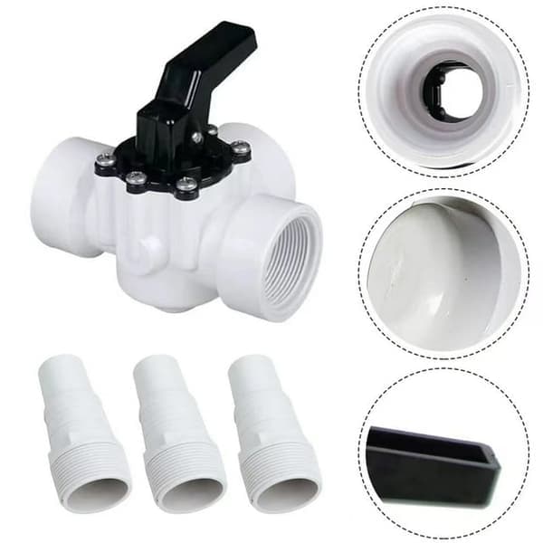 Bypass-kit 4 delar Bypass Poolfiltreringspump Solvärme T-koppling Teflonremsa 3-vägsventil