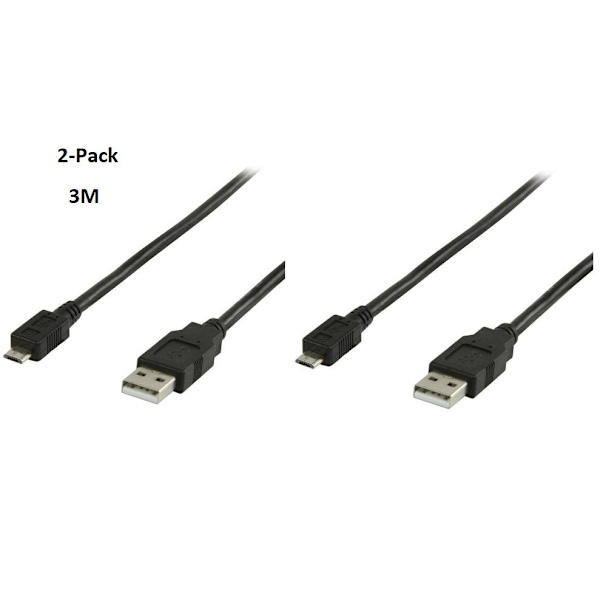 2-Pack Laddarkabel Laddkabel 3m Microsoft Xbox One 3 meter 3m