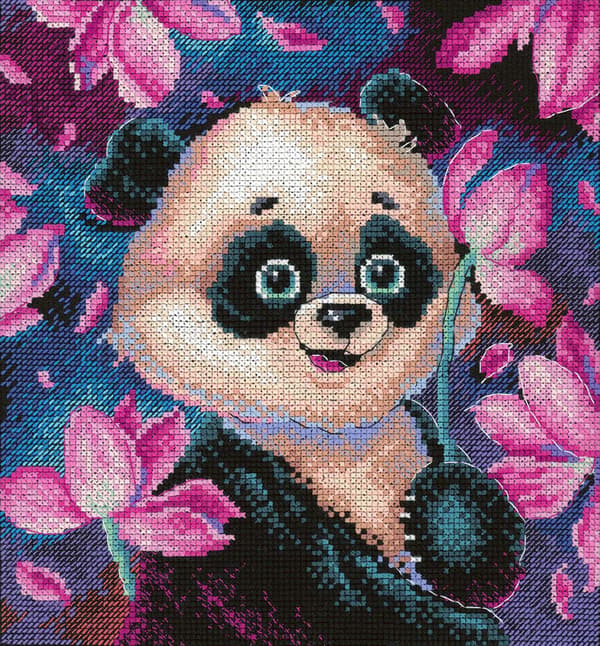Broderikit MP Studia "Romantisk panda" 21x20cm