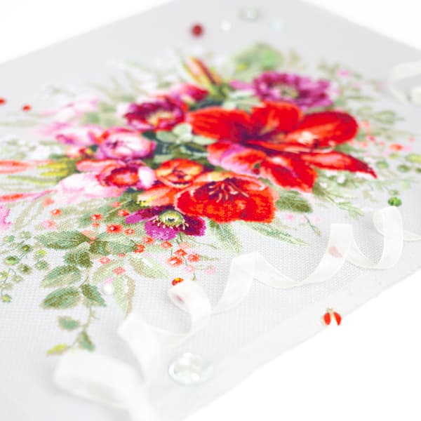 Broderikit Magic Needle "Amaryllisbuket" 36x27 cm
