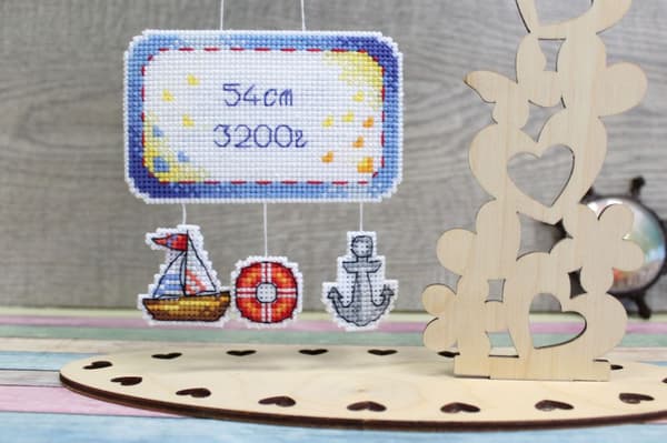 Broderikit plastic canvas MP Studia "Mammas glädje" 10x22 cm
