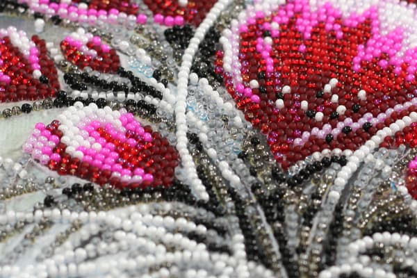Perlebroderi Abris Art "Rød smaragd" 22x40 cm