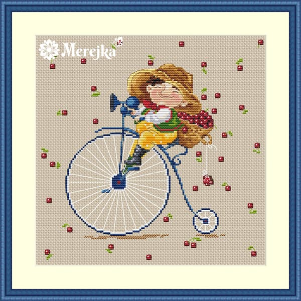 Broderikit Merejka K-38 - "Körsbär" 21x21 cm