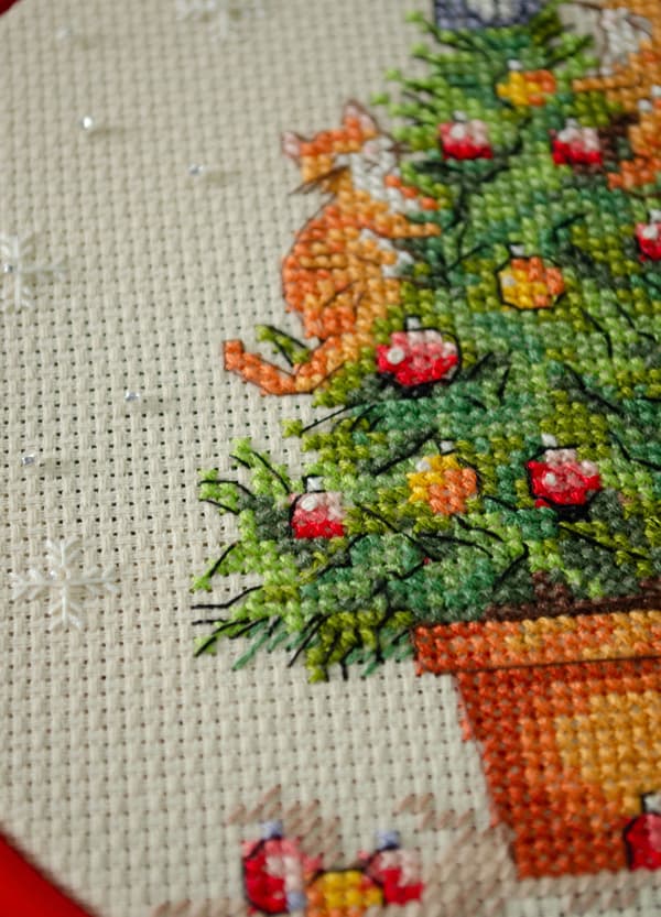 Broderikit Abris Art "Nysgerrige katte" 15x15cm