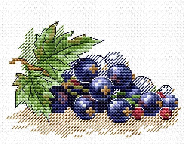 Broderikit MP Studia "Mogen vinbär" 11x8 cm