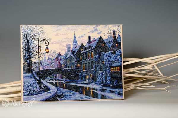 Broderikit Merejka K-169 - "Vinterkväll" 30x40 cm