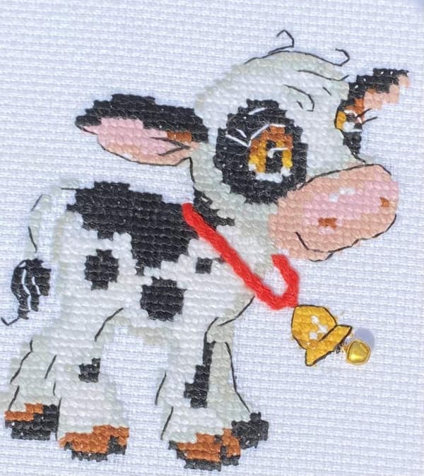Broderikit Riolis "Kalv med bjælde" 13x16 cm