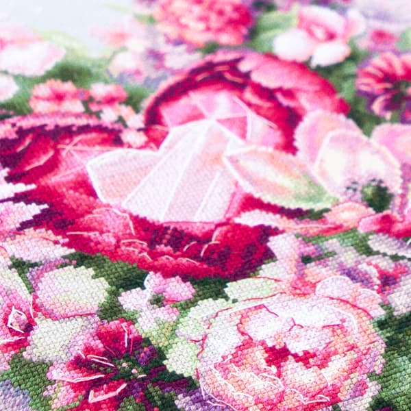 Broderisett Magic Needle "Blomstrende hjerte" 27x28 cm