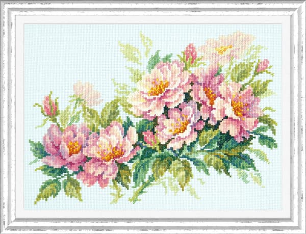 Broderisett Magic Needle "Nypeblomster" 30x20 cm