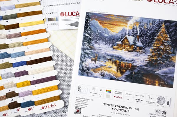 Broderikit Luca-S B721 - "Vinteraften i bjergene" 51x35 cm