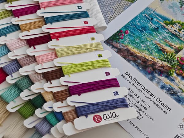 Broderisett AVA "Middelhavsdrøm" 28,6x28,6 cm