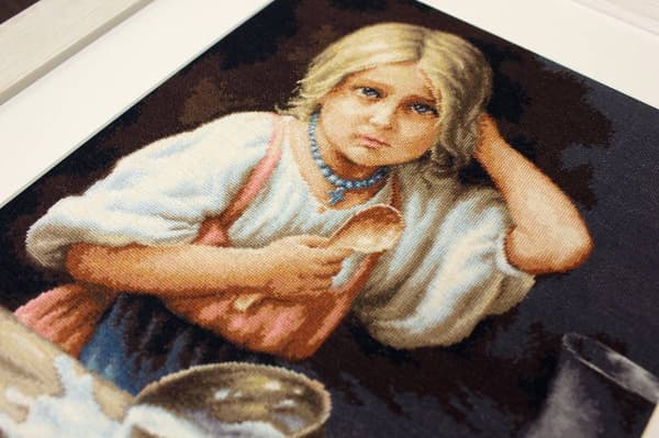Broderisett Petit point Luca-S «Bondflicka» 24x31 cm