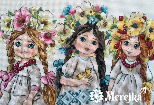 Broderisett Merejka K-42 - "Vänner" 32x22 cm