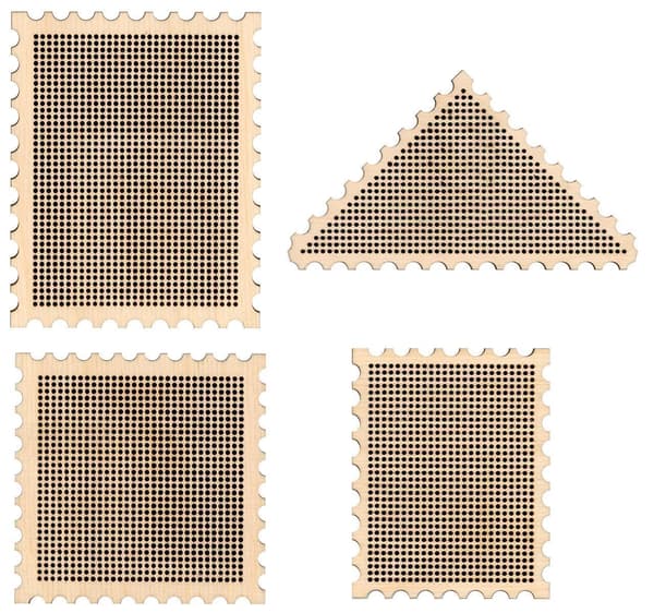 Träbroderi MP Studia "Stämplar" 7x12cm